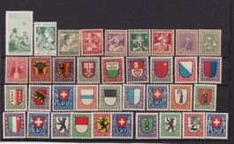 Pro Juventute Briefmarken Lot ab Vorläufer F, postfrisch