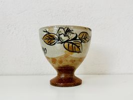 Keramik-Kelch / Becher mit Fuss aus Japan (No3)