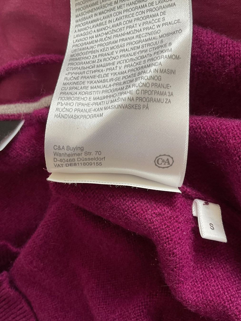 C&A Maglioni & Felpe: 100% Kaschmir Pullover Gr S Bordeaux von C & A – Usato da Urdorf venduto da alda02 5