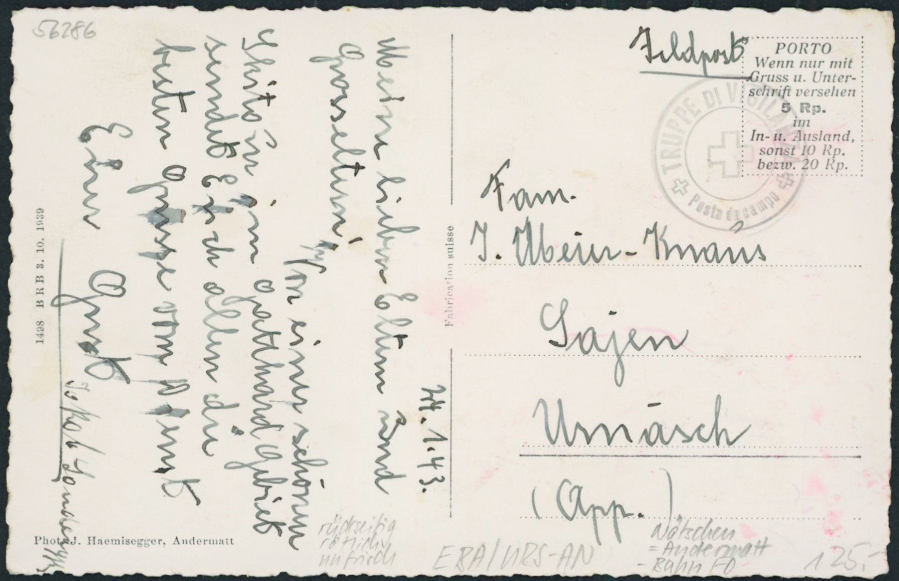 Cartoline postali: URS Nätschen - Bahnhof - Bahn FO - Oberalp Pass - Andermatt – Usato da Schindellegi venduto da Jonathan77 1
