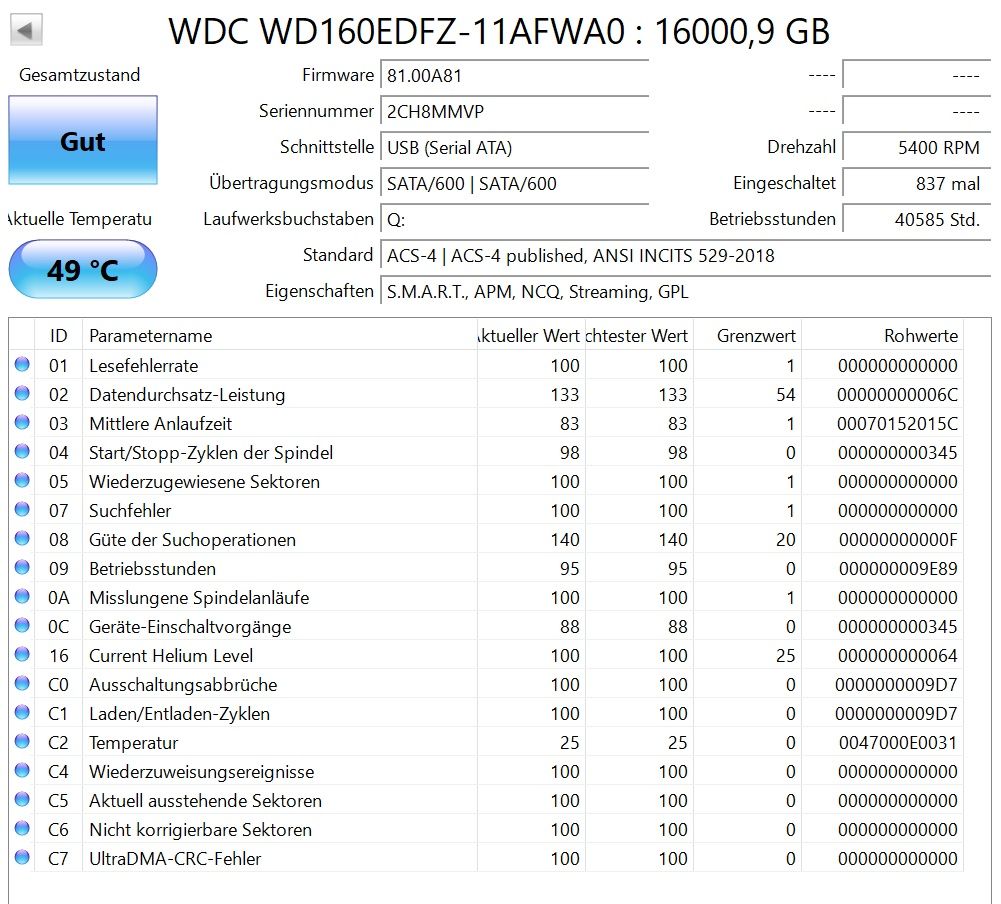 Western Digital Disques durs: WD Elements Desktop Externe Festplatte - 16 TB  3.5" HDD – D'occasion à Langwiesen par alagreze 1