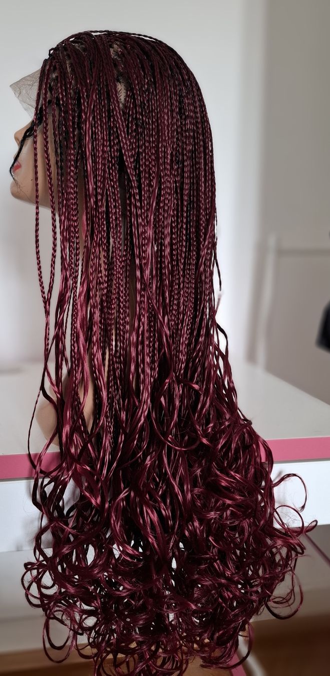 Parrucche: Long Red Braided Wig | Bold Color | Handmade – Nuovo (secondo la descrizione) da Lausanne venduto da usa_xd5k 4