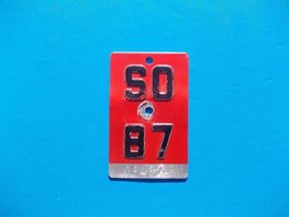 Velonummer / Fahrradnummer  SO 87
