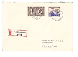 Brief, Eingeschrieben Basel -Bärau 15.VII.43 Mischfrankatur