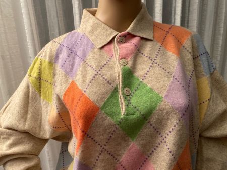 Extravaganter BENETTON Rhomben Pullover, pastell, M/L