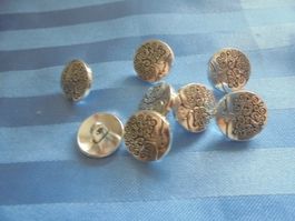 10 Knöpfe mit Lebensbaum Tibetsilber 12 mm