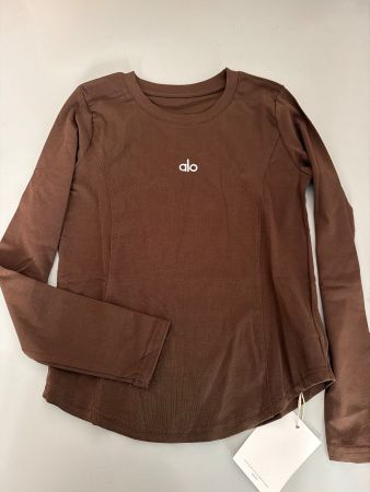 Alo Yoga Shirt Langarm Braun Damen Grösse over  size neu