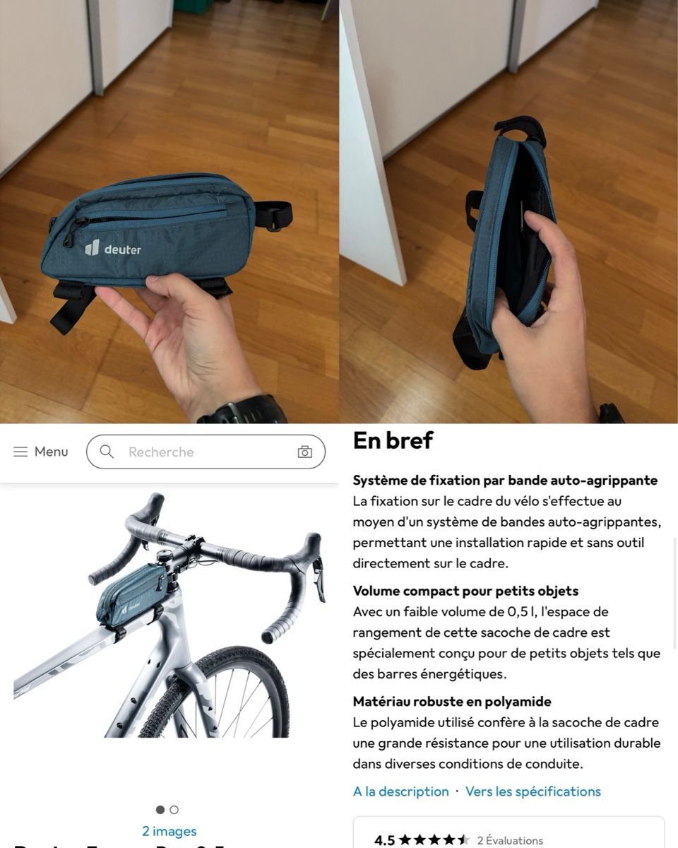 Pièces détachées: Sacoche de cadre 0.5L – Neuf (Voir description) à Alle par aure-line