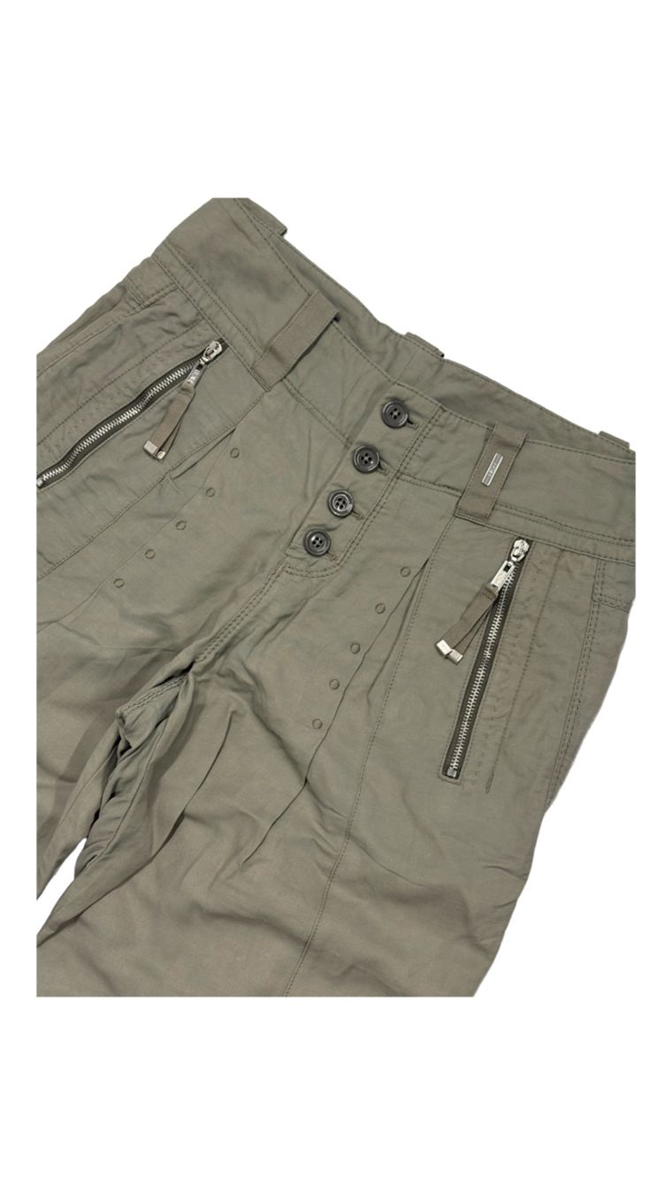 High Pantaloni: High Use Capri Hose Khaki 34 Leinen Viskose – Usato da Regensdorf venduto da secondchancefashion 1
