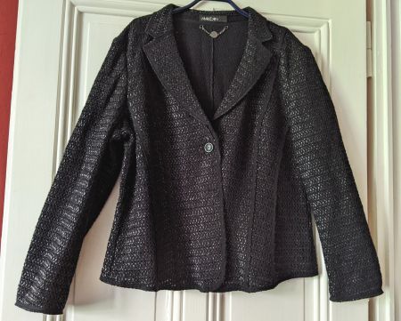 MARC CAIN : Blazer de soirée pailleté noir sur noir 44-46