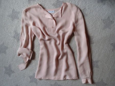 NEUE LACOSTE Damen 100% SEIDEN Bluse Gr 34