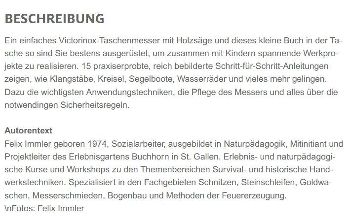 Libri: Werken mit dem Taschenmesser – Nuovo (secondo la descrizione) da Wallenbuch venduto da martineli 1