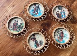 5 Glasuntersetzer mit Japanischen Motiven