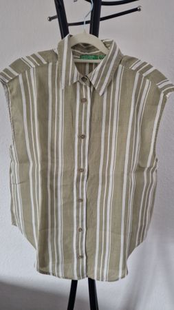 Leinenbluse Benetton gestreift Grösse S