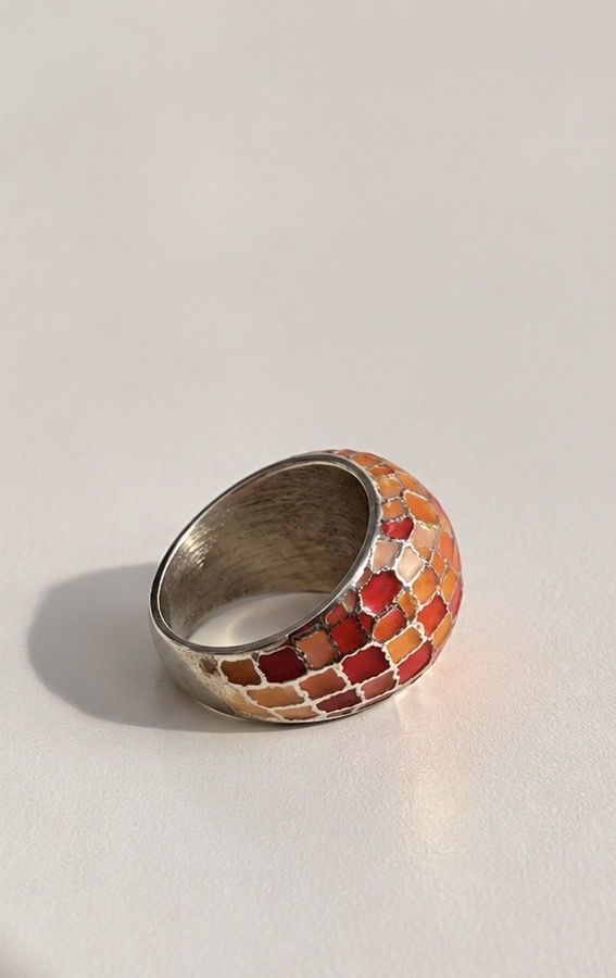 Anelli: Ring mit Mosaik-Optik in Rot & Orange – Nuovo (secondo la descrizione) da Birr venduto da lor-05 1
