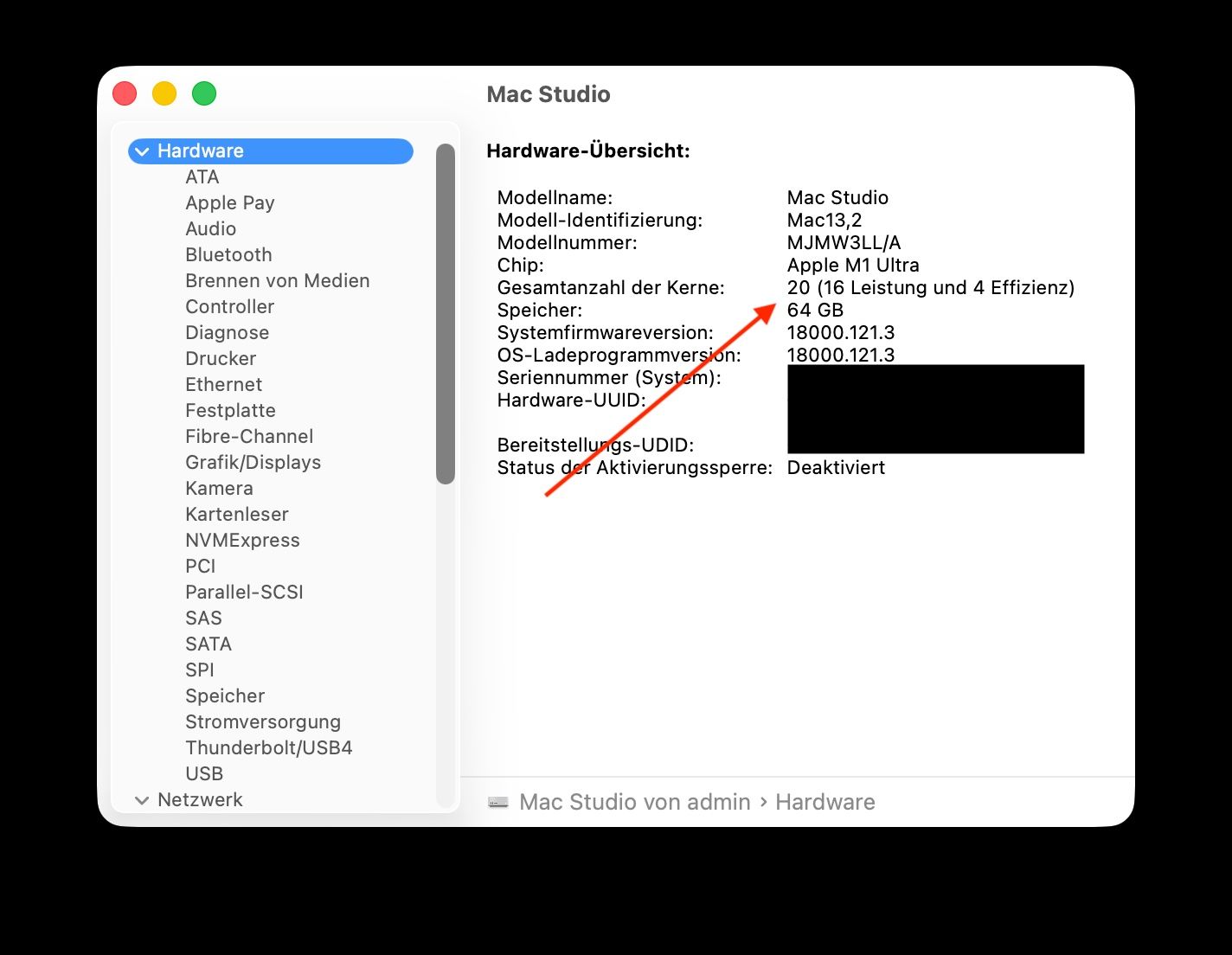 Apple PCs: Apple Mac Studio M1 Ultra 64 GB RAM 1 TB SSD 20 CPU 48 GPU – D'occasion à Steinhausen par rbucher82 7