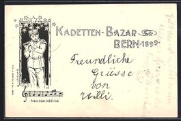 Litho Bern, Kadetten-Bazar 1899, Soldat 