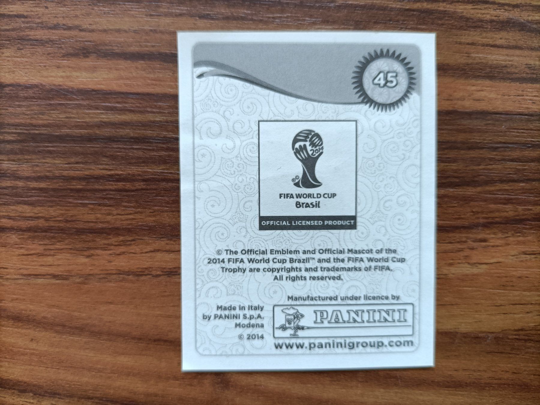 Panini Carte collezionabili: Panini-WM 2014 Nr. 45 – Nuovo (secondo la descrizione) da Hittnau venduto da stamps_and_coins 1