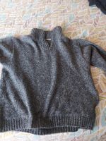 warmer Pullover L aus Wolle/Baumwolle mit Reissverschluss