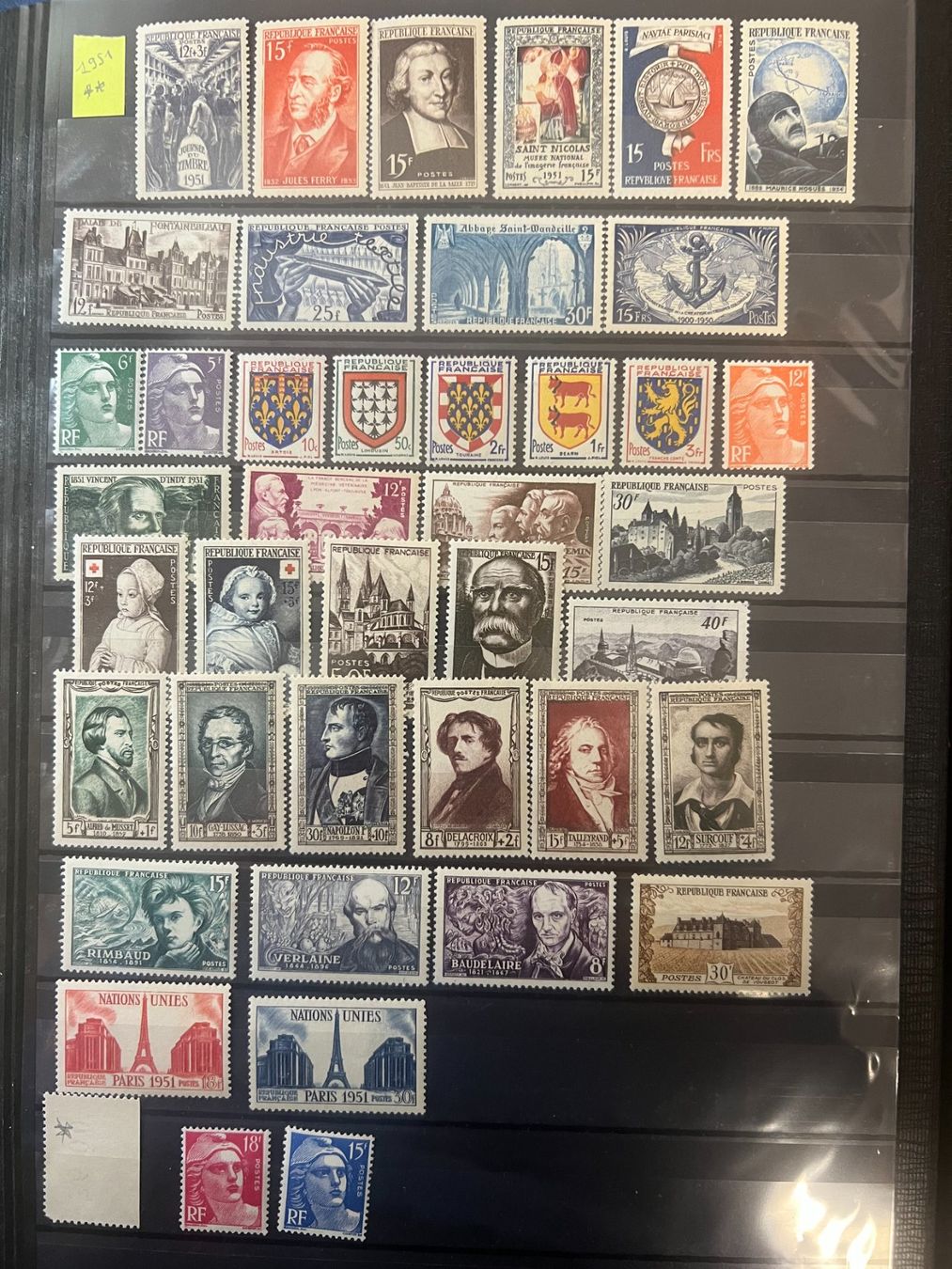 Tutti i francobolli: Année complète 1951 Neufs** – Nuovo e nell'imballaggio originale da Lausanne venduto da ffhoud