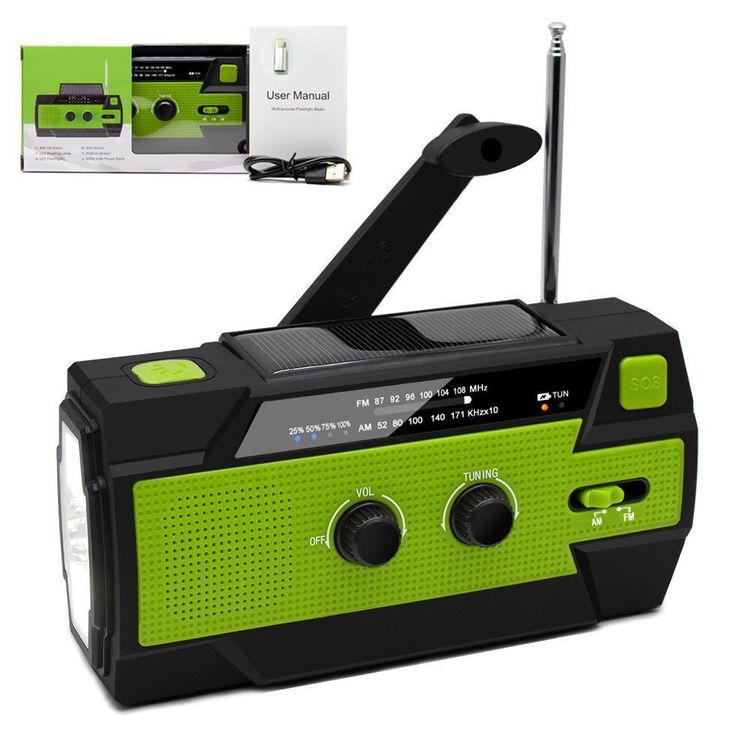 Risegun Solar Kurbelradio - Notfall Radio Mit LED Taschenlampe & Powerbank