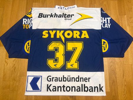 ORIGINAL HC DAVOS # 37 SYKORA TRIKOT SIGNIERT 2012/13 HCD XL