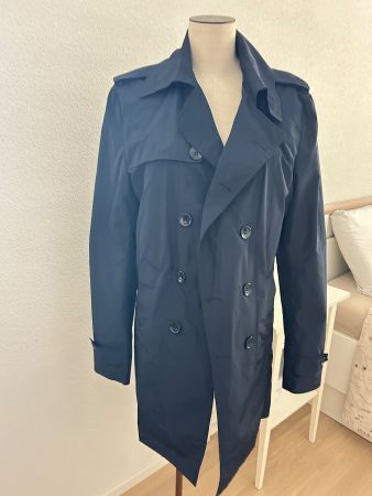 Herren Trenchcoat, Grösse 50, Dunkelblau - Zeitlos chic!