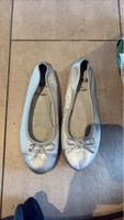 Jana Ballerinas Silber mit Schleife Grösse 38