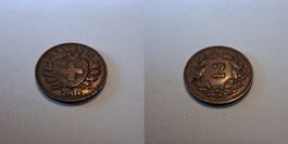 Schweiz 2 Rappen 1904 ss+ / vorzüglich - seltener Jahrgang!