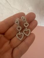 Elegante 925 Silber Ohrhänger – Herz-Design mit Zirkonia