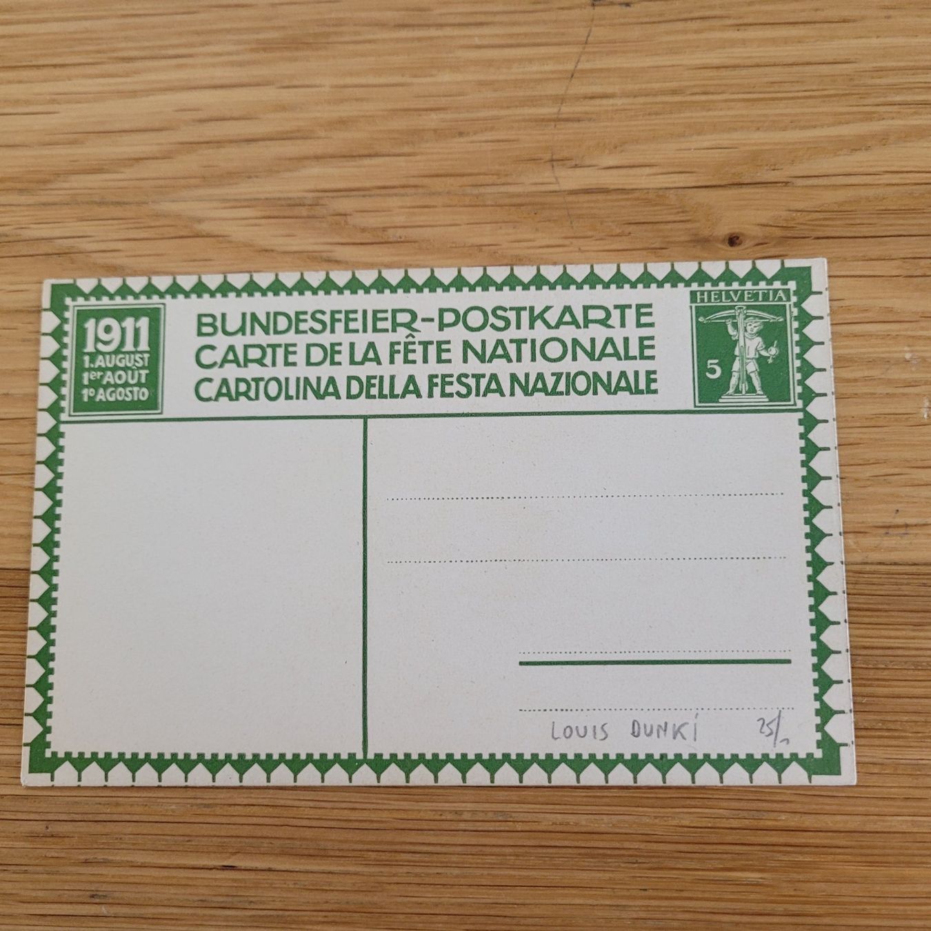 Cartoline postali: Carte Fête National Bundesfeier Karte 1911 – Usato da Biel/Bienne venduto da Destockweb