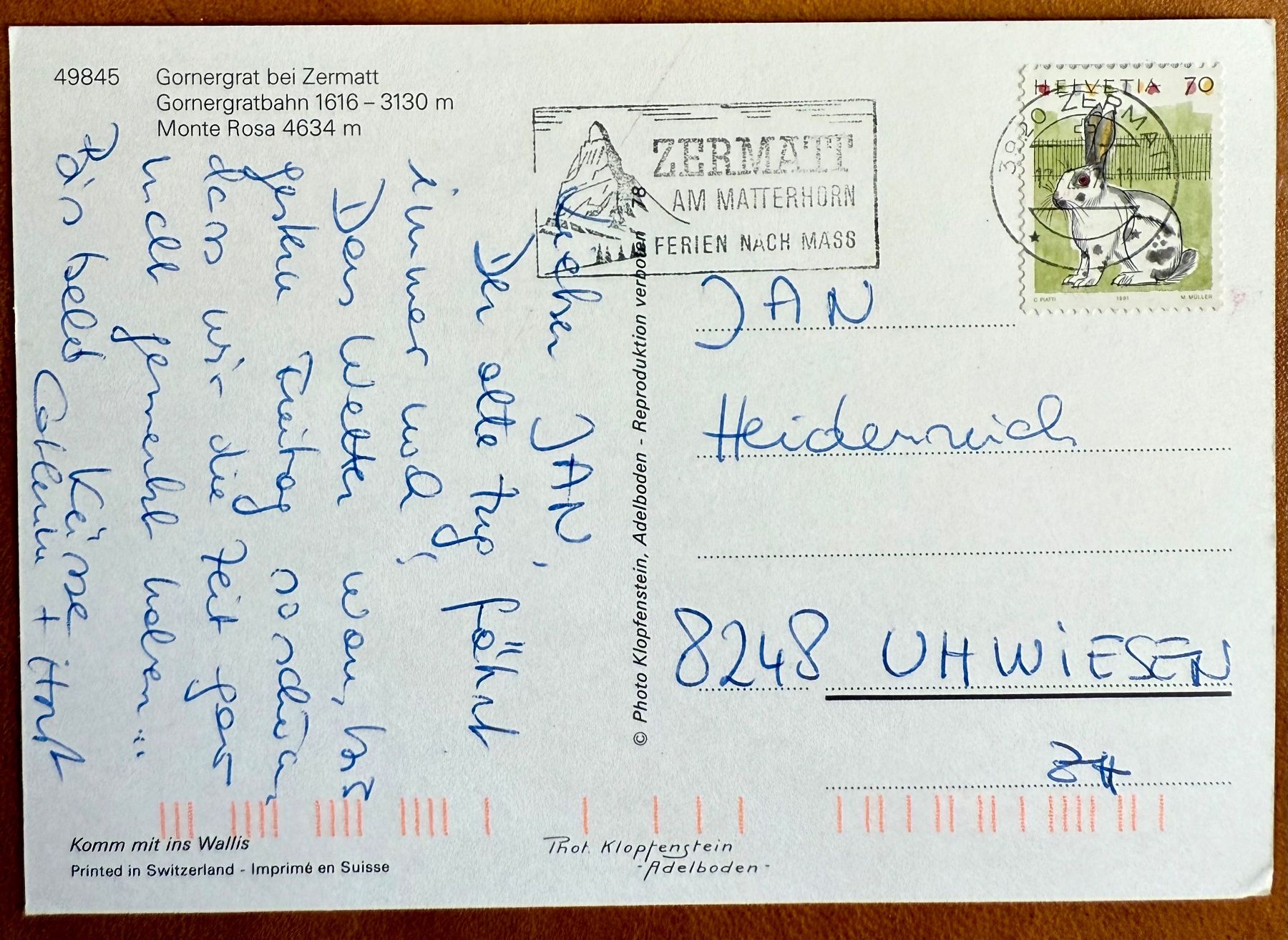 Cartes postales: Zermatt - Gornergratbahn Monte -Rosa – D'occasion à Lutry par Ediego 1
