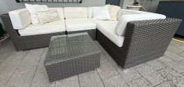 Gartensitzgruppe Rattan 5-teilig mit Tisch gebraucht