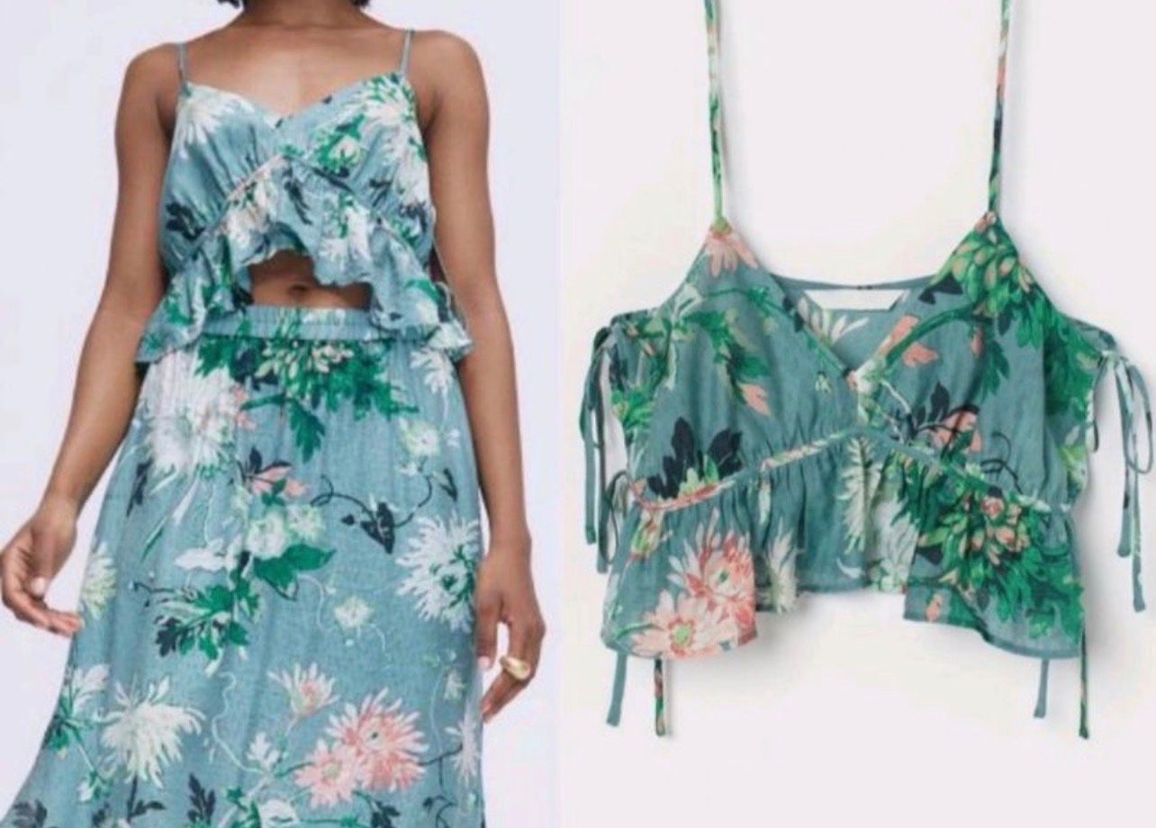 H&M Tops: H&M Top, Grösse S grün Blumenmuster Versand 2.50 – Neu (gemäss Beschreibung) aus Meilen von ana9 2