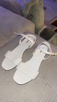 Sandalen weiss Leder Grösse 39 Damen flach neu