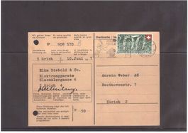 Postkarte 1947 nach Zürich2