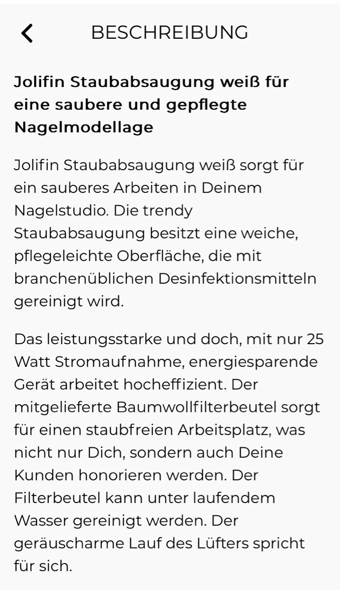 Unghie finte: JOLIFIN Staubabsauger Weiss – Nuovo (secondo la descrizione) da Oberwil BL venduto da scorpio70 8