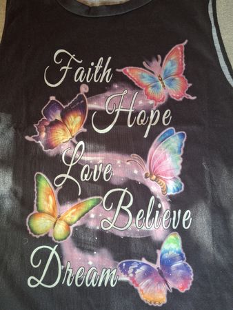 Débardeur noir motif papillons taille M
