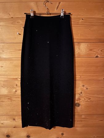 Sandro, eleganter Jupe mit Strass-Steinen schwarz