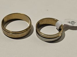 2 Stk. Ringe aus Edelstahl, Freundschaftsringe Gr. 21/19