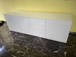 Weisses Sideboard, 2-türig, 3 Schubladen