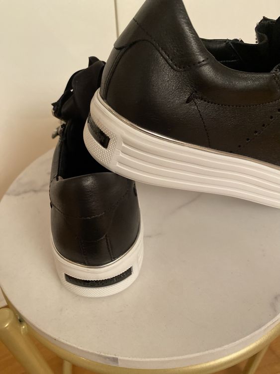 K&S Schicke schwarze Ledersneakers Gr. 36 3