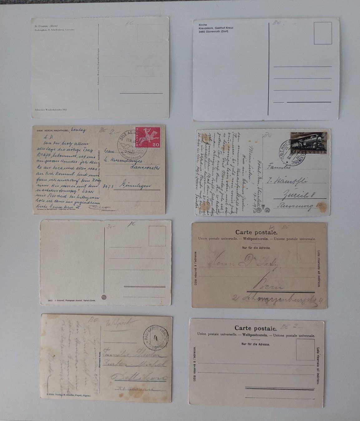 Cartoline postali: 8 AK Postkarten Signau Interlaken Blausee Brienz Aeschi – Usato da Schenkon venduto da Uhu007 1