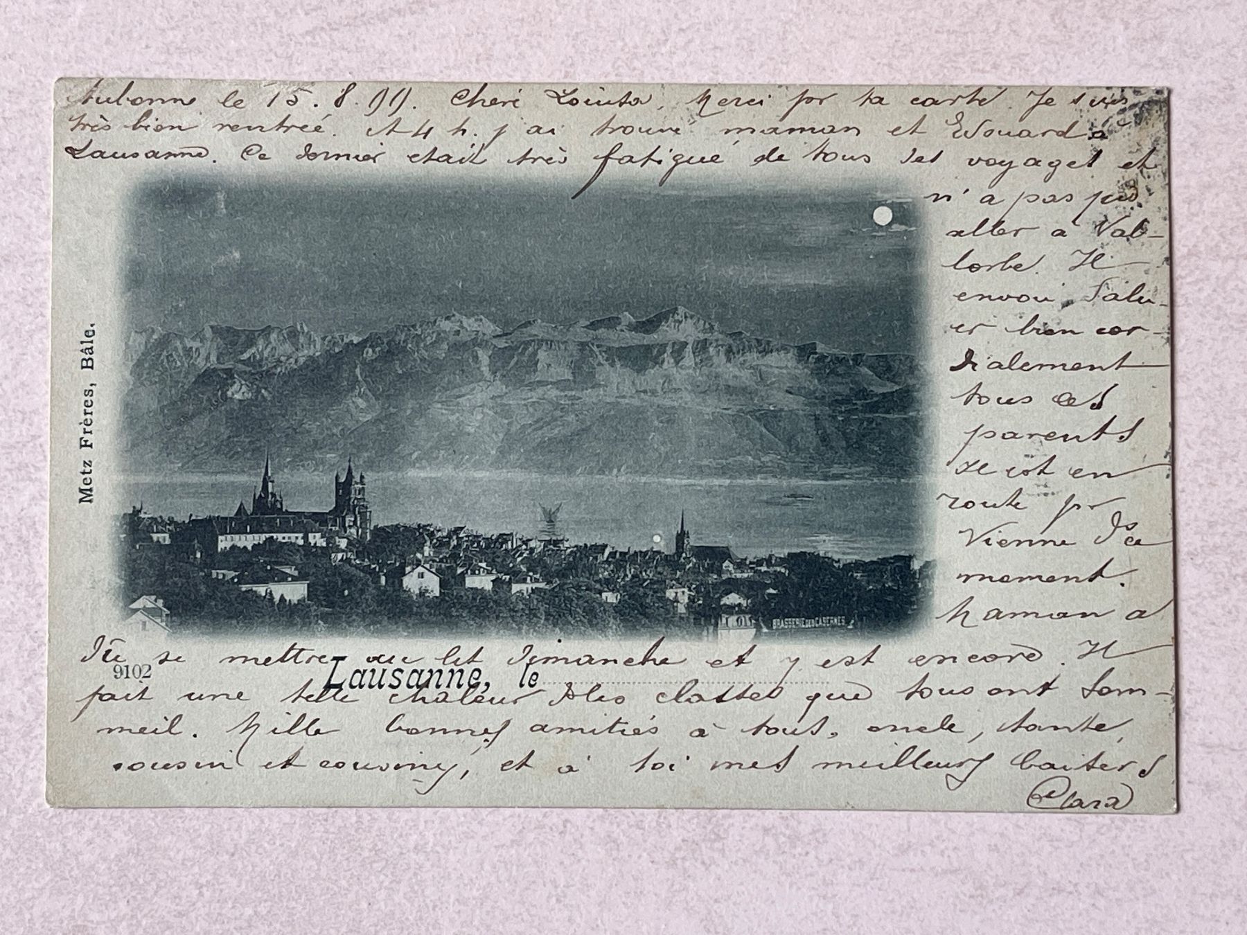 Cartoline postali: Alte Ansichtskarte von Lausanne, Schweiz – Usato da Strengelbach venduto da Aschatan5