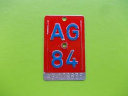 Velonummer / Fahrradnummer AG 84