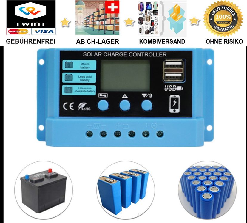 Renogy Wanderer 10A 12V PWM Laderegler (negative Erdung) für RV, Wohnmobil und Camper Renogy Wanderer 10A 12V PWM Laderegler (negative Erdung) für RV, Wohnmobil und Camper