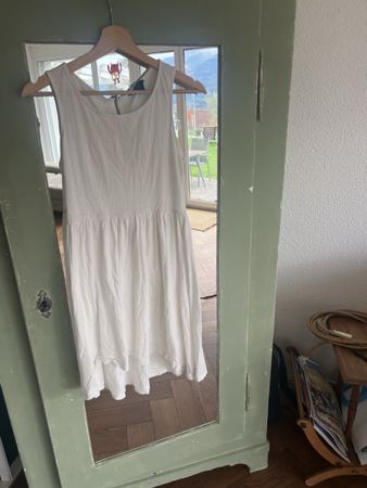 Robe sans manches asymétrique, H&M blanche, taille S, coton