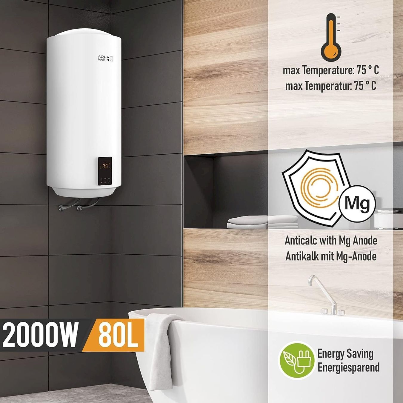Sanitari: Elektro SMART Warmwasserspeicher 80L – Nuovo e nell'imballaggio originale da Bottighofen venduto da zaap 2