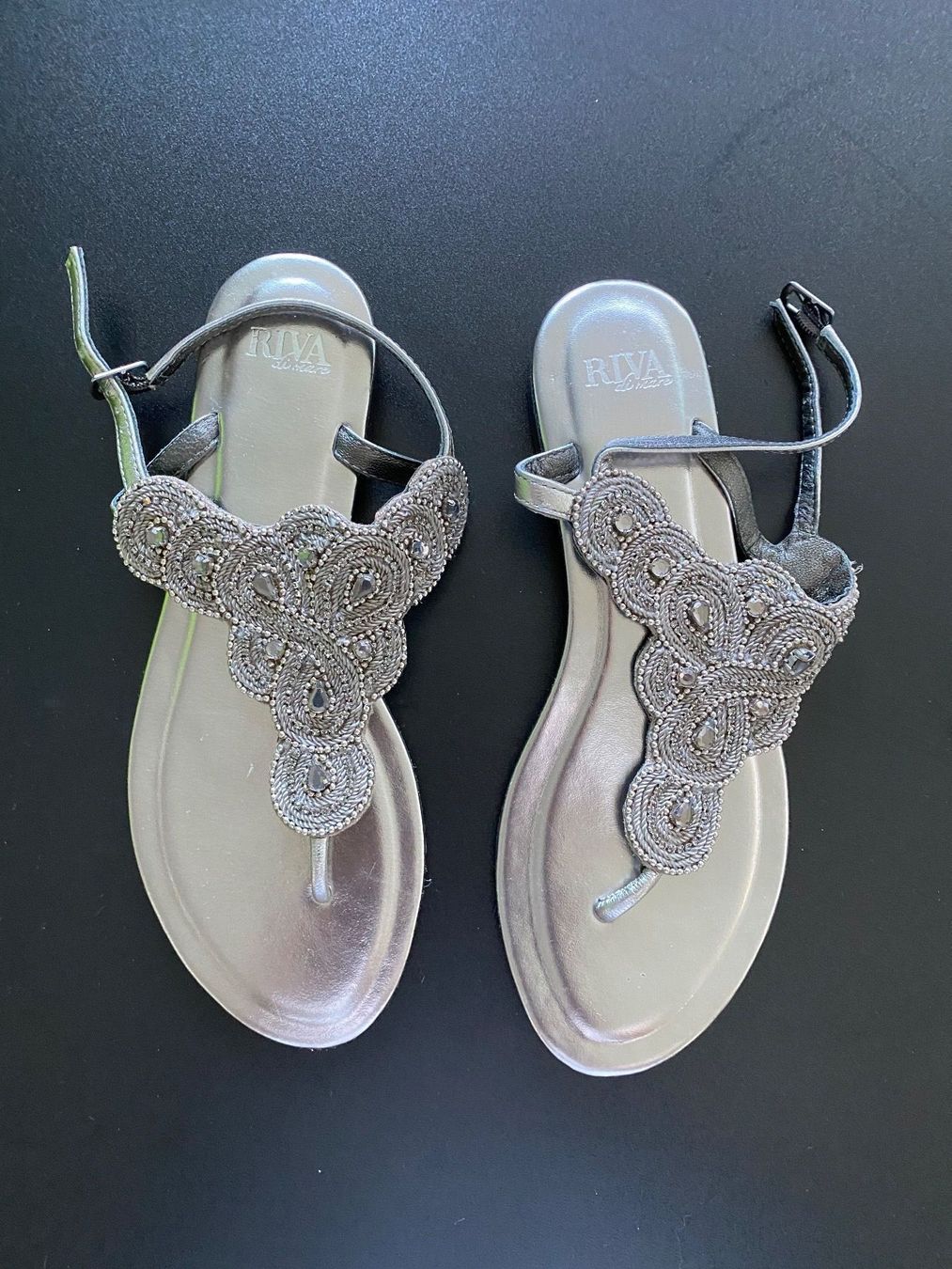 Scarpe da donna: Zehensandale Leder silber – Nuovo (secondo la descrizione) da Freidorf TG venduto da sito75
