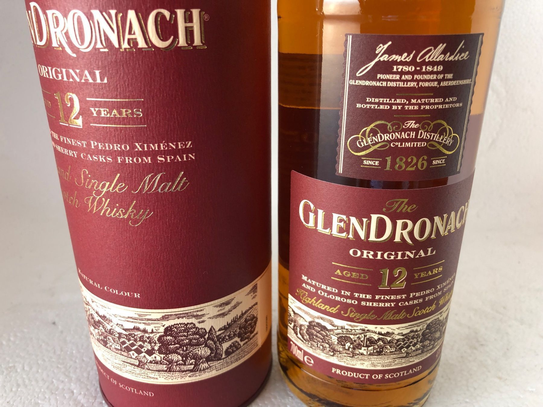 Bevande alcoliche: Glendronach Original Pedro-Ximenez & Sherry Cask 12 J. 43% – Nuovo e nell'imballaggio originale da Wöschnau venduto da Vinsale 2